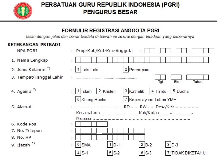 Pendaftaran PGRI Morowali - Persatuan Guru Republik Indonesia Cabang Morowali